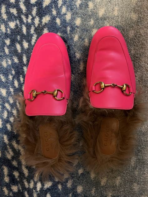 pink gucci princetown|gucci princetown fur sale.